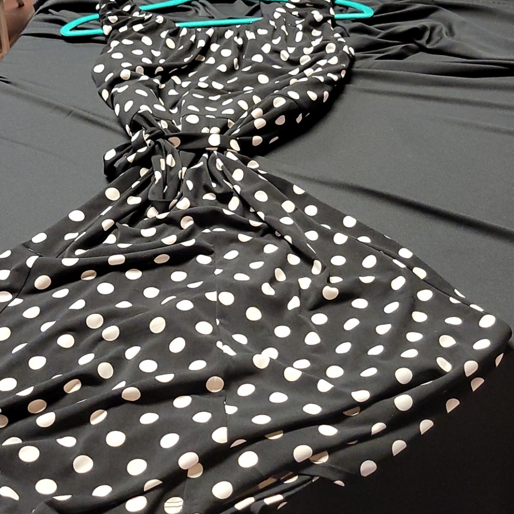 Navy Blue polka dotted dress